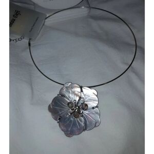 4 Elegant Silver Floral Apollonian Shell Necklace Pendant Brooch 2N1 NOS VINTAG